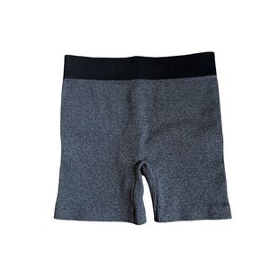 Zenana Gray and Black Knit Bike Shorts